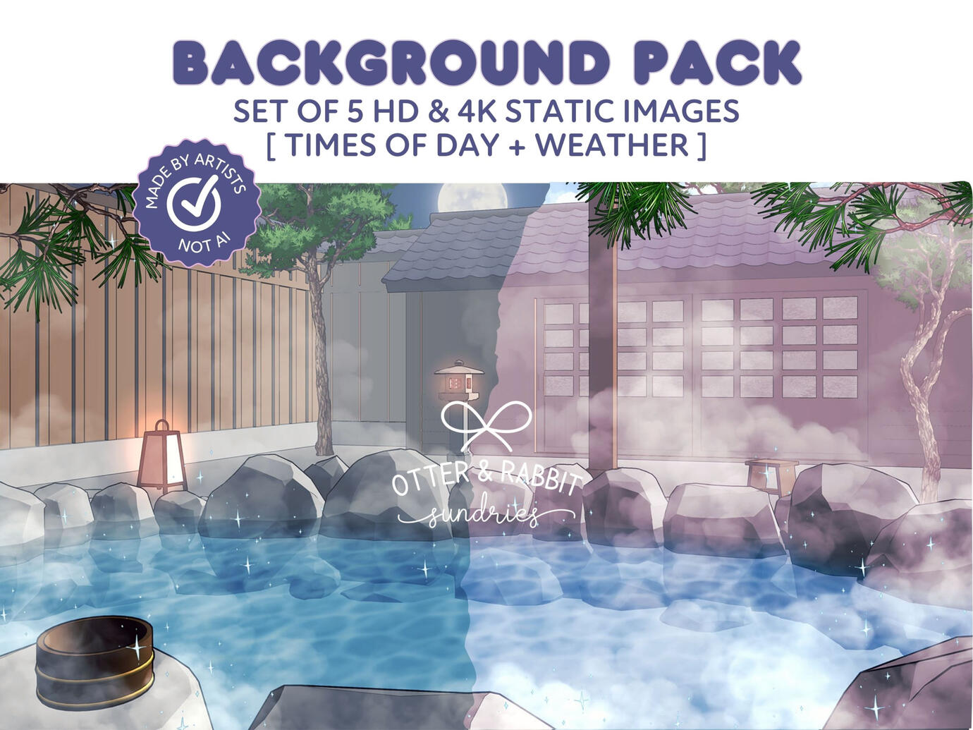 Japanese Onsen Static Background Set for Vtubers & Livestreams